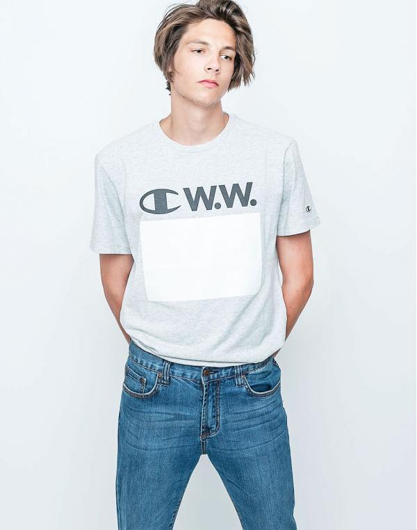 Logo tee Champion Wood Wood Alec Grey Melange