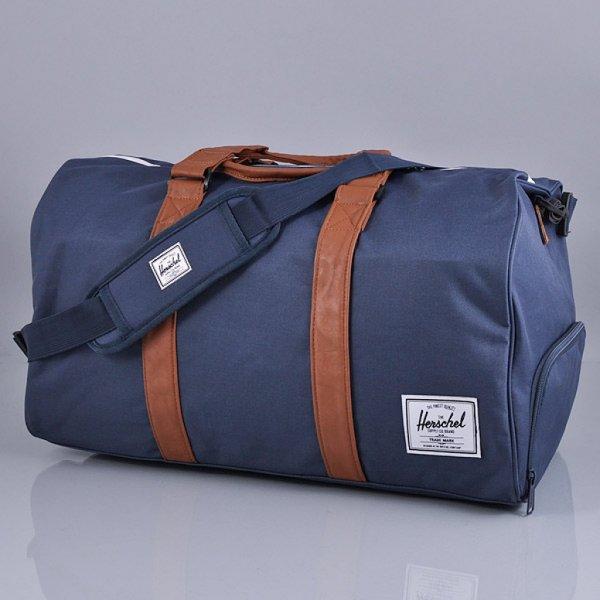Taška Herschel Supply Novel Navy/Tan Synthetic Leather