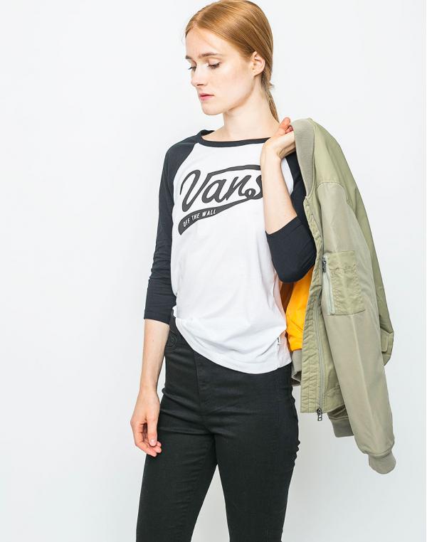 Logo tee Vans Batter Up 3 Raglan White / Black