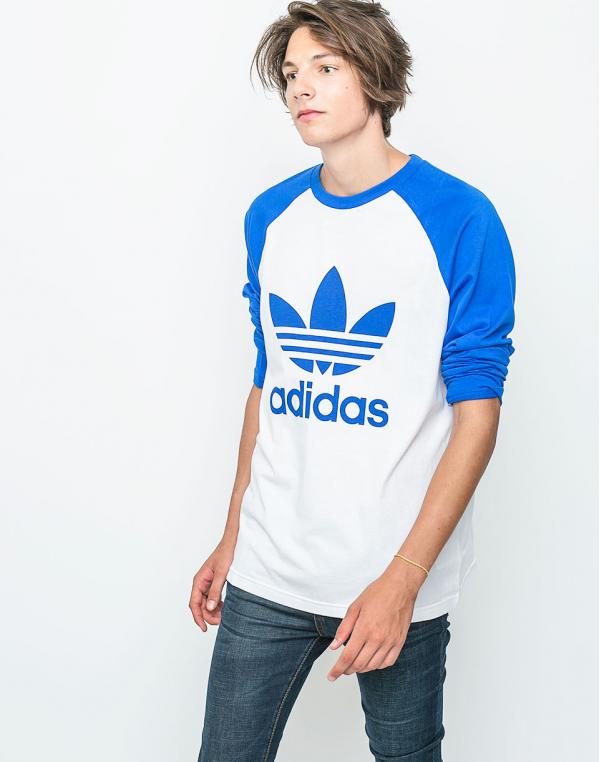 Logo tee Adidas Originals Trefoil White / Blue