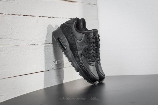 Nike Air Max 90 SE Leather (GS) Black/ Black-Dark Grey
