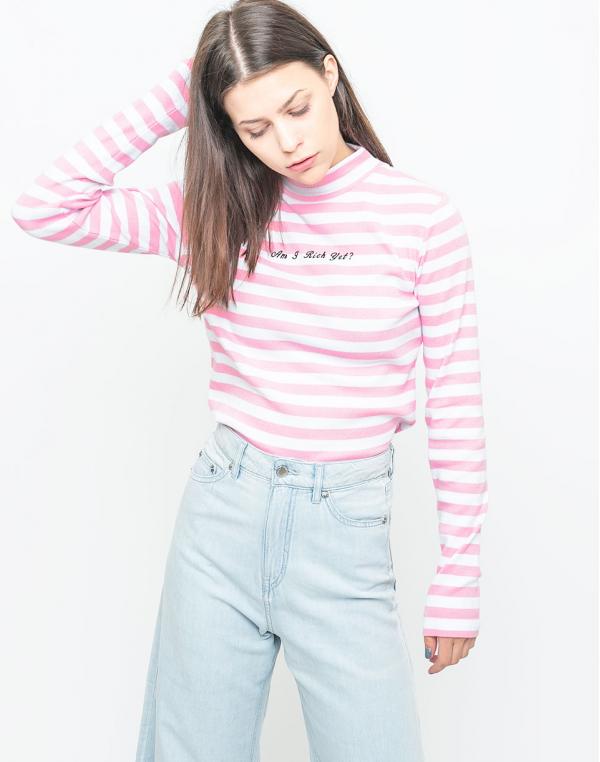 Triko Lazy Oaf Am I Rich pink