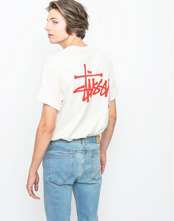 Logo tee Stussy Basic Natural