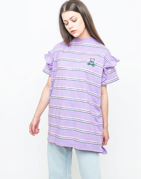 Lazy Oaf Frilly Stripe Bear Pink M/L