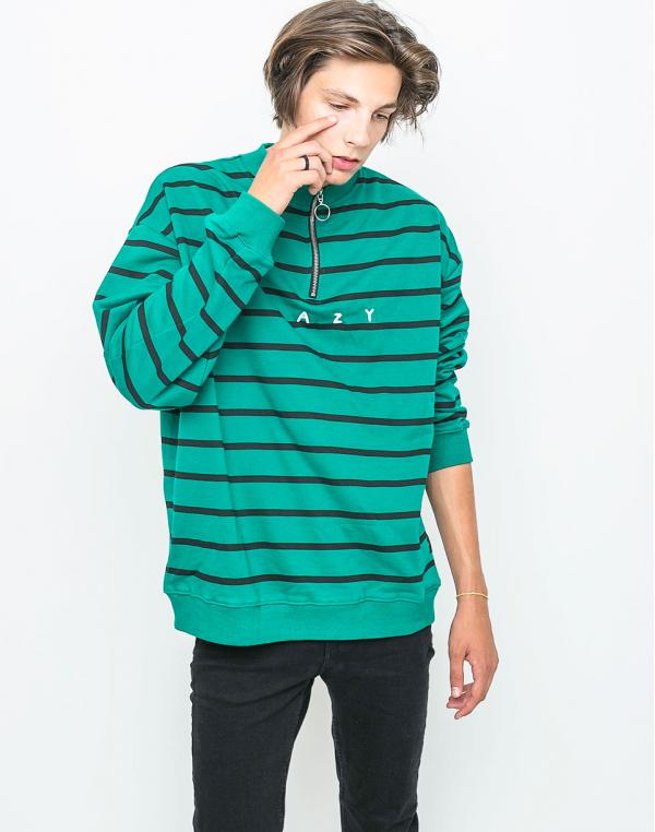 Mikina Lazy Oaf Green Stripe Green