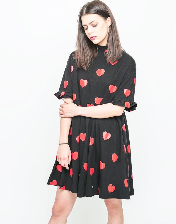 Šaty Lazy Oaf Heart Spot Black