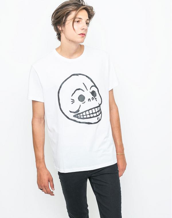 Logo tee Cheap Monday Standard Skull White