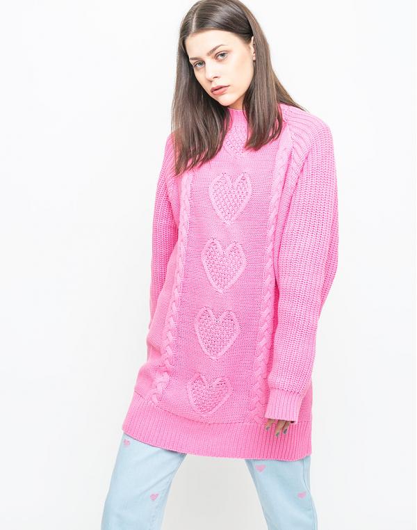 Svetr Lazy Oaf Sweetheart Cable Pink