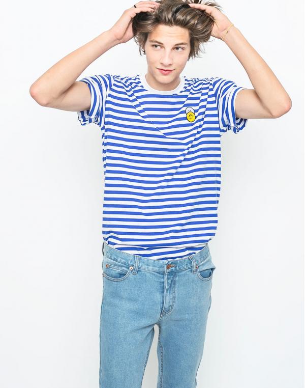 Triko Lazy Oaf Upside Stripy Blue / White