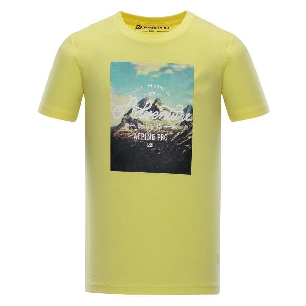 ALPINE PRO ABIC 3 ŽLUTÁ / HNĚDÁ Pánské Triko M