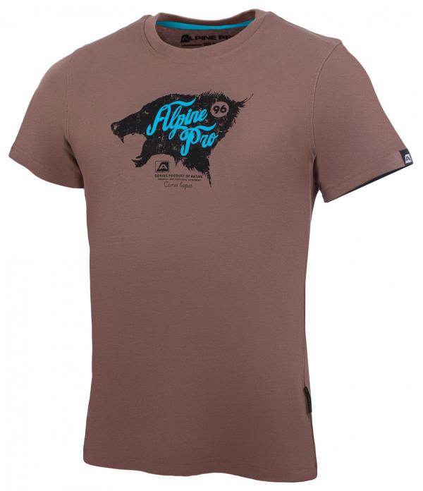 ALPINE PRO UNEG 3 ŽLUTÁ / HNĚDÁ Pánské Triko S