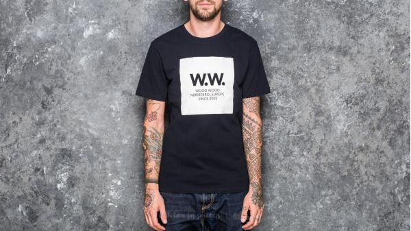 WOOD WOOD WW Square T-Shirt Navy