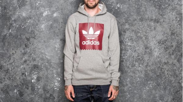 adidas Solid Trefoil Hoodie Core Heather/ Collegiate Burgundy