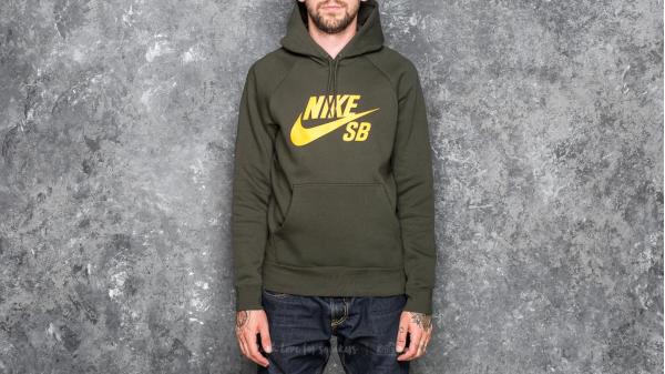 Nike SB Icon Pullover Hoodie Sequoia/ Circuit Orange