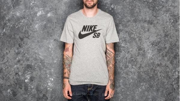 Nike SB Logo Tee Medium Grey Heather/ Black