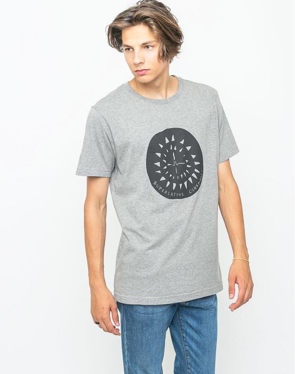 Triko WeSC Max Theme Print Grey Melange