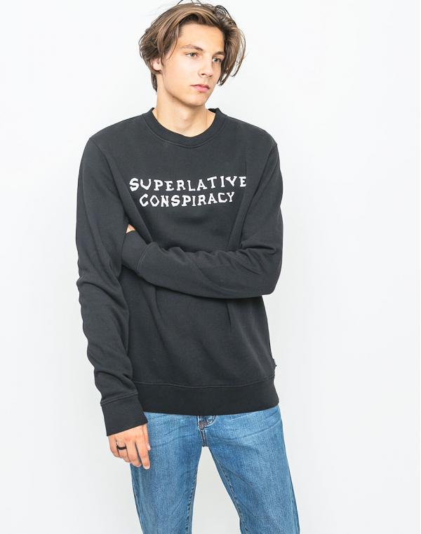 Mikina WeSC Miles Theme Print Black