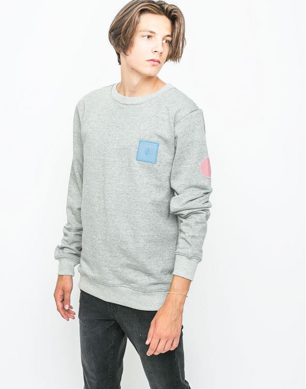 Mikina Ontour Patch Grey Melange