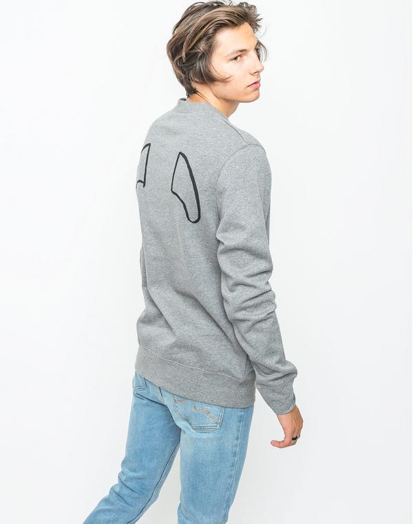 Mikina Loreak Twin Fin heather grey