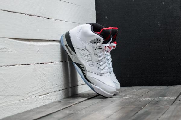 Air Jordan 5 Retro White/ University Red-Black