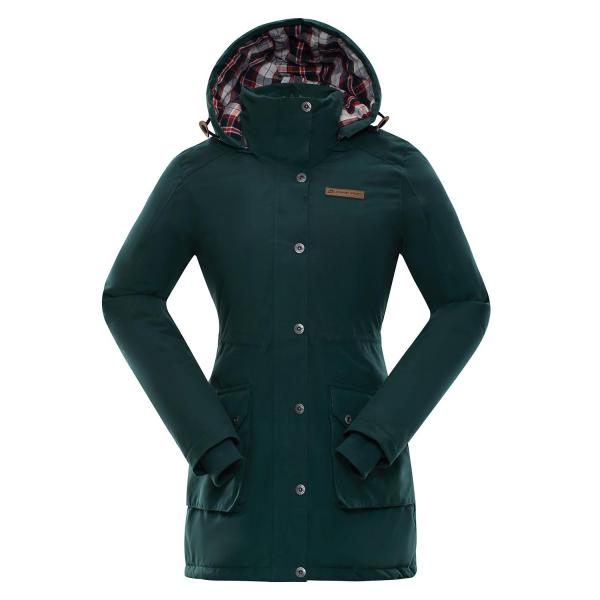 ALPINE PRO EDITE 3 ZELENÁ / TYRKYSOVĚ ZELENÁ Dámský Kabát S-L