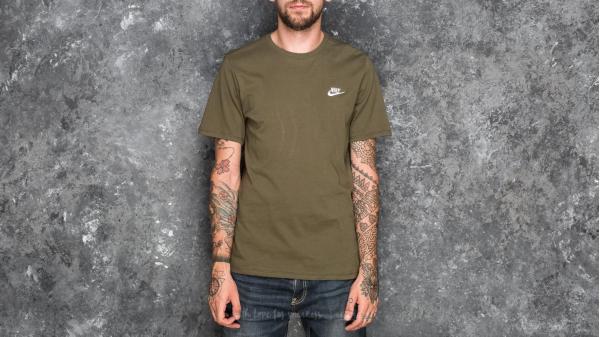 Nike Sportswear Club Embroidered Futura Tee Dark Olive