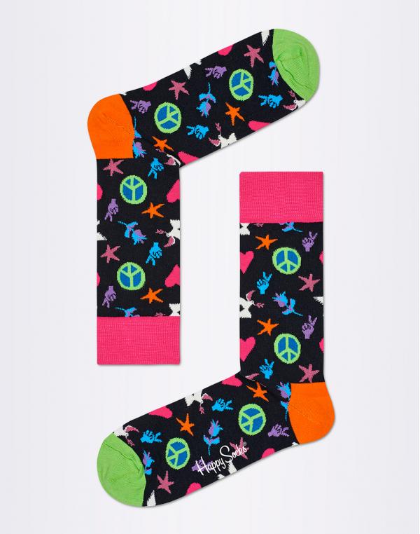 Ponožky Happy Socks Peace And Love PAL01-9000
