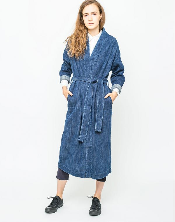 Kabát Kings of Indigo Adele Hand Woven Slub
