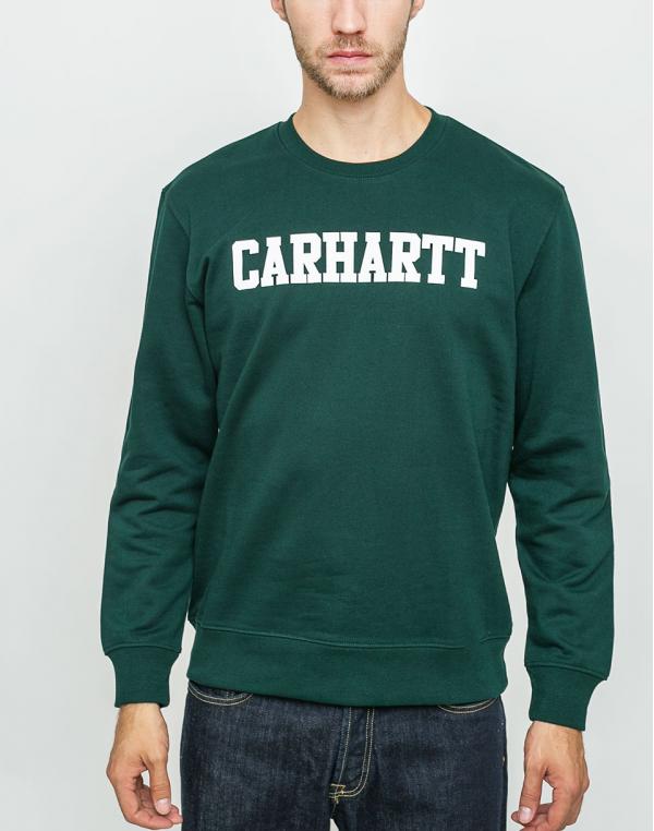 Mikina Carhartt WIP College Parsley/White