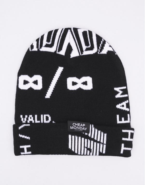Kulich Cheap Monday Cheap Beanie Many Logos black/white