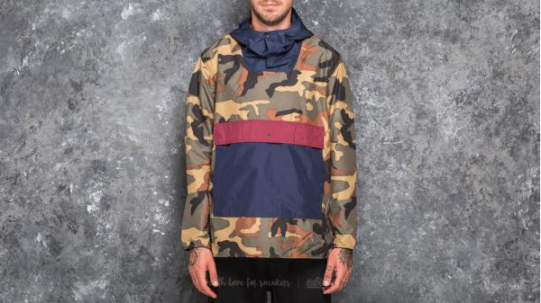 Herschel Supply Co. Voyage Anorak Jacket Woodland Camo/ Peacoat/ Windsor Wine
