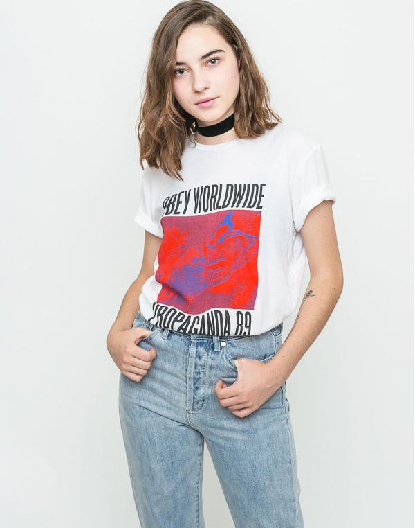 Triko Obey Death Kiss Optic White