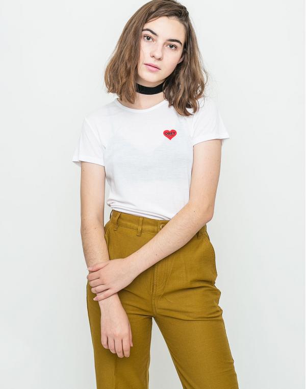 Triko Obey Lonely Hearts White