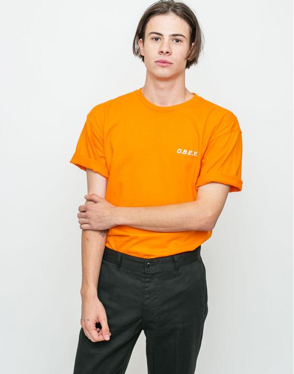 Logo tee Obey  O.B.E.Y. orange