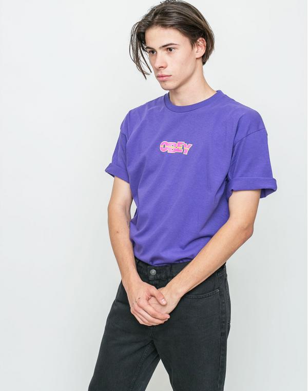 Logo tee Obey Ripped Purple