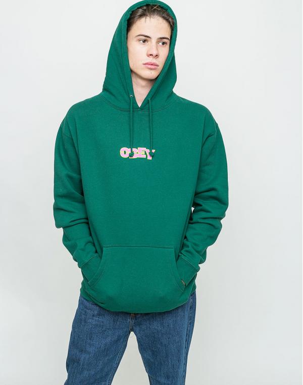 Mikina Obey Ripped Dark Green