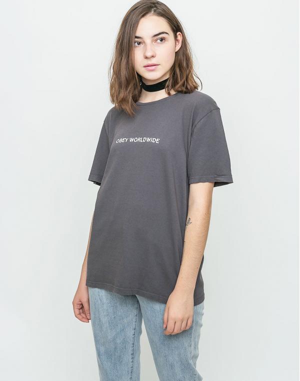 Logo tee Obey Static Faded Black