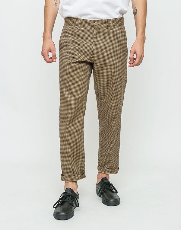 Kalhoty Obey Straggler Houndstooth Khaki Multi
