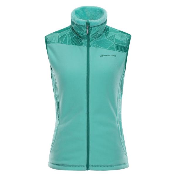 ALPINE PRO ELENA 4 ZELENÁ / TYRKYSOVĚ ZELENÁ Dámská Vesta S