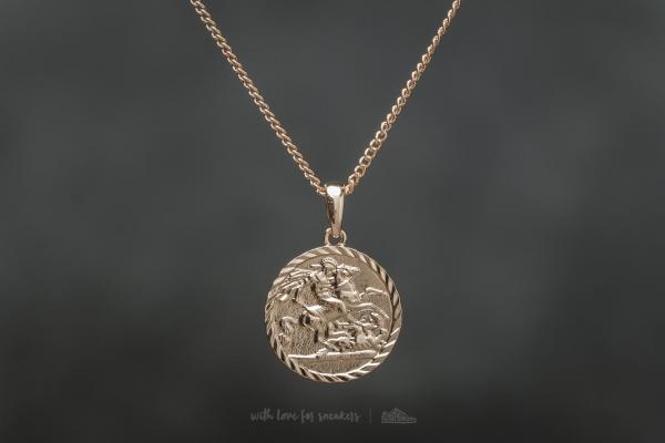 Chained and Able Old English Sovereign Mellion Necklace Gold