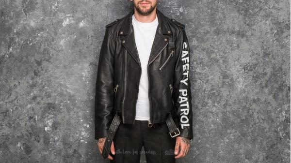 Soulland Richenback Heavy Leather Biker Jacket Black