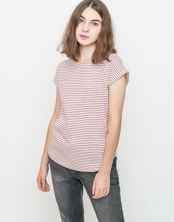 Triko Wemoto Bell Stripe Offwhite-Red Melange