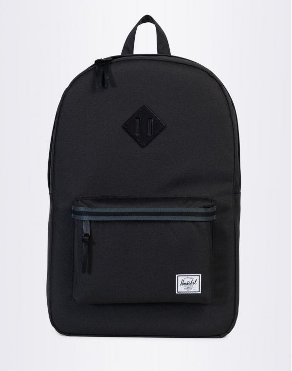 Batoh Herschel Supply Heritage Black / Dark Shadow / Black Veggie Tan Leather