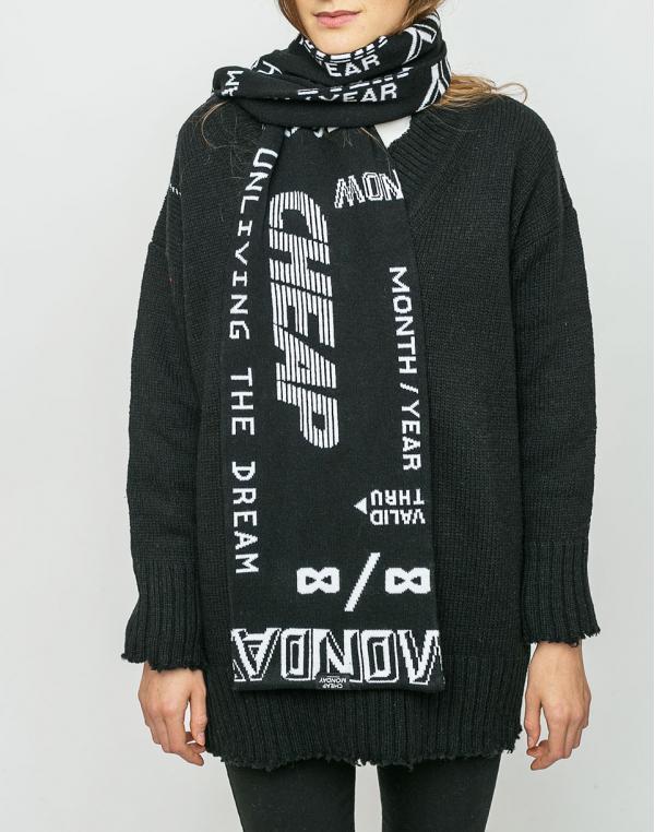 Šála Cheap Monday Cheap Scarf Many Logos Black/White