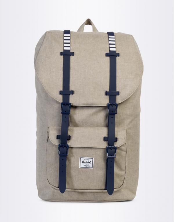 Batoh Herschel Supply Little America Light Khaki Crosshatch / Peacoat Rubber / White Inset