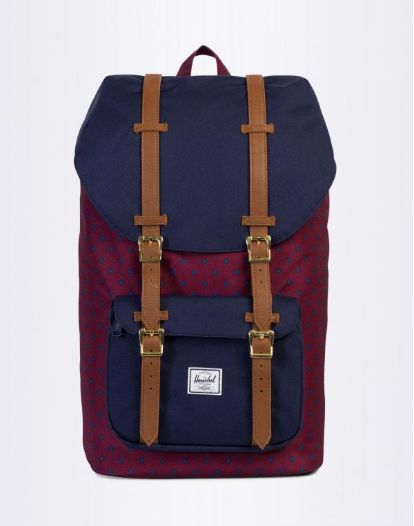 Batoh Herschel Supply Little America University Windsor Wine / Peacoat / Tan Synthetic Leather