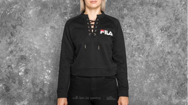 FILA Ava Cropped Crew Sweat Black