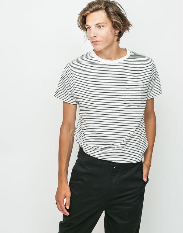 Triko Wemoto Blake Stripe Offwhite-Black