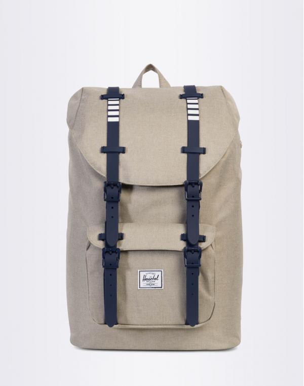 Batoh Herschel Supply Little America Mid-Volume Light Khaki Crosshatch / Peacoat Rubber / White Inset