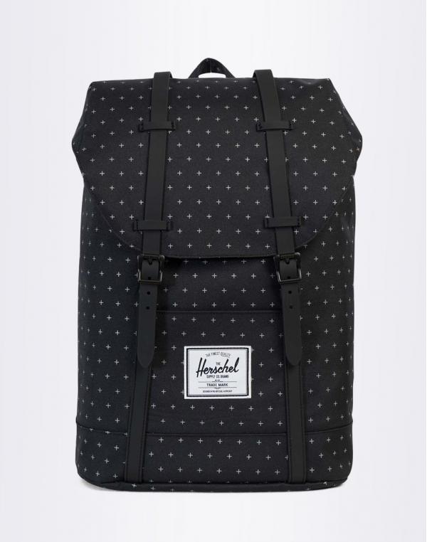 Batoh Herschel Supply Retreat Black Gridlock / Black Rubber